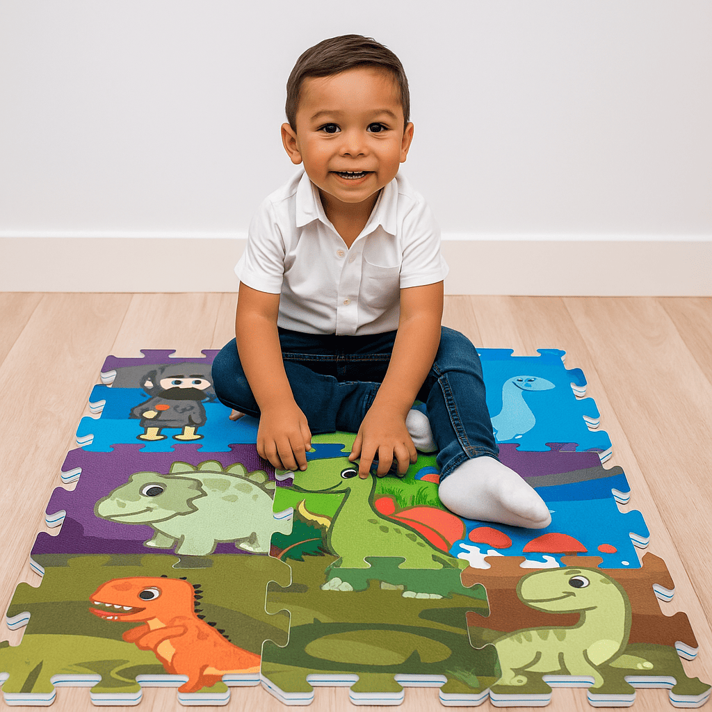 TAPETE DE ESPUMA ROMPECABEZAS MUNDO DE DINOSAURIOS 3065