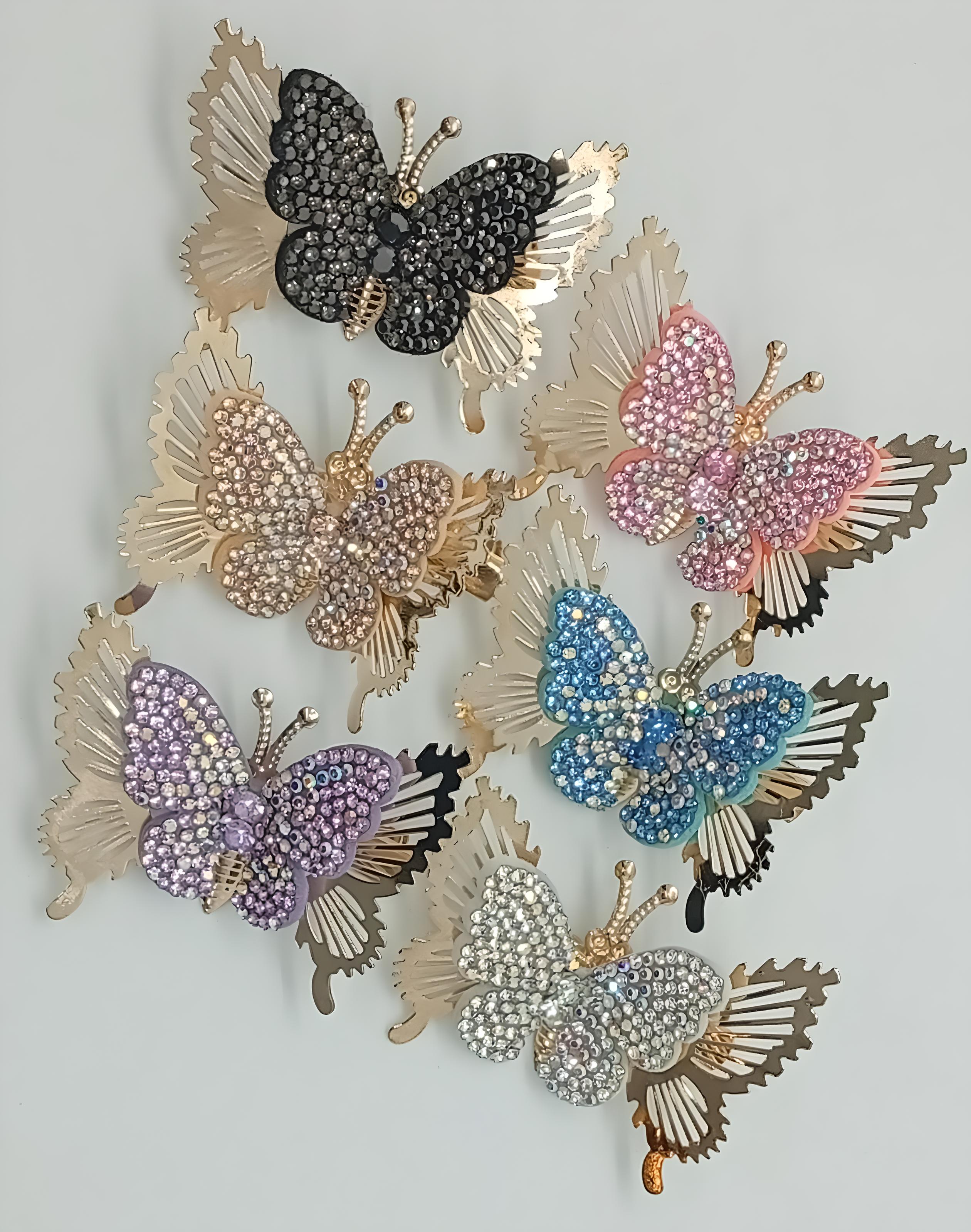 HEBILLAS PARA EL CABELLO MARIPOSAS CON PEDRERÍA ZJ225550