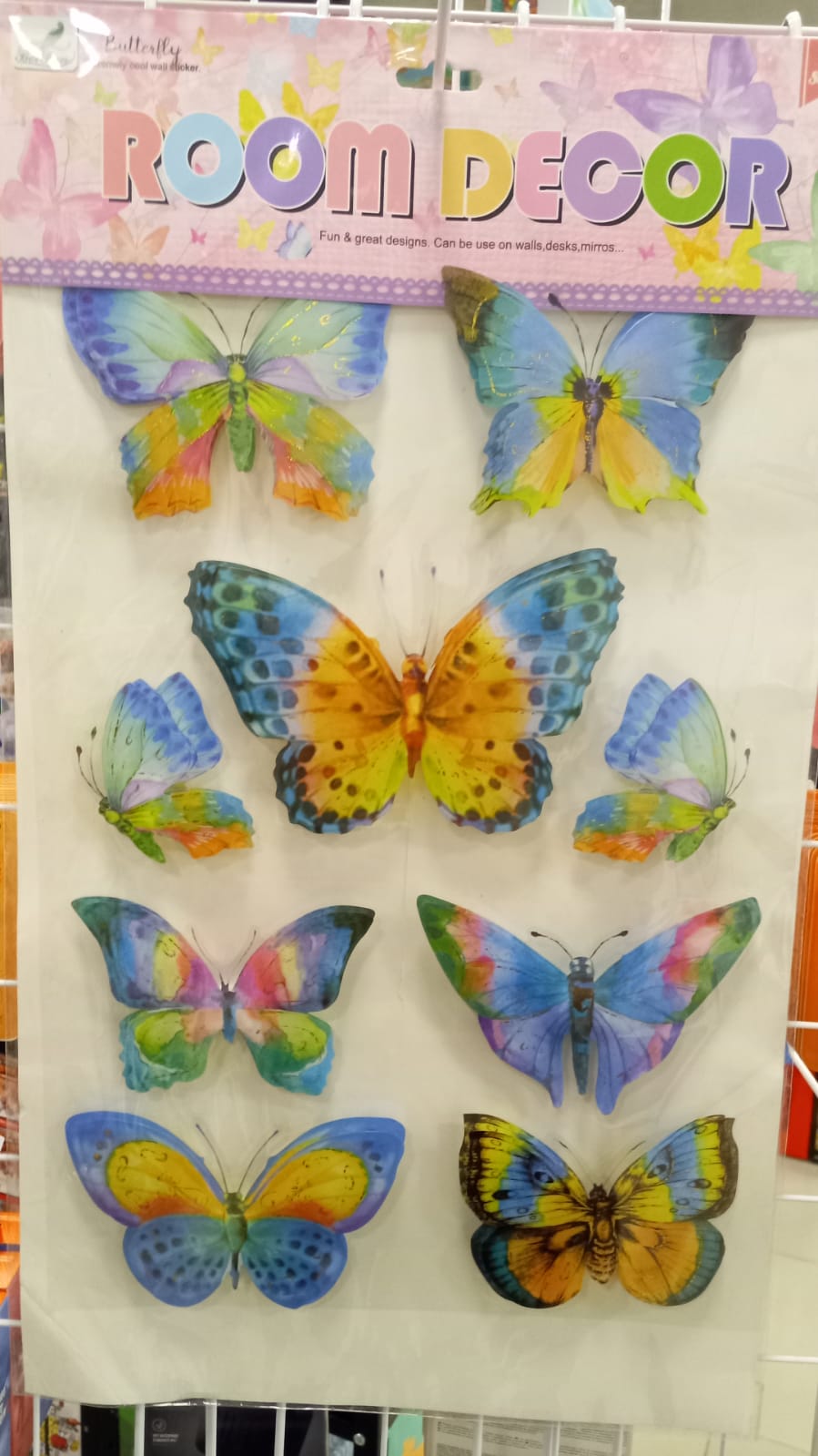 MARIPOSAS ADHESIVOS PARED X9 -   ZJ225456