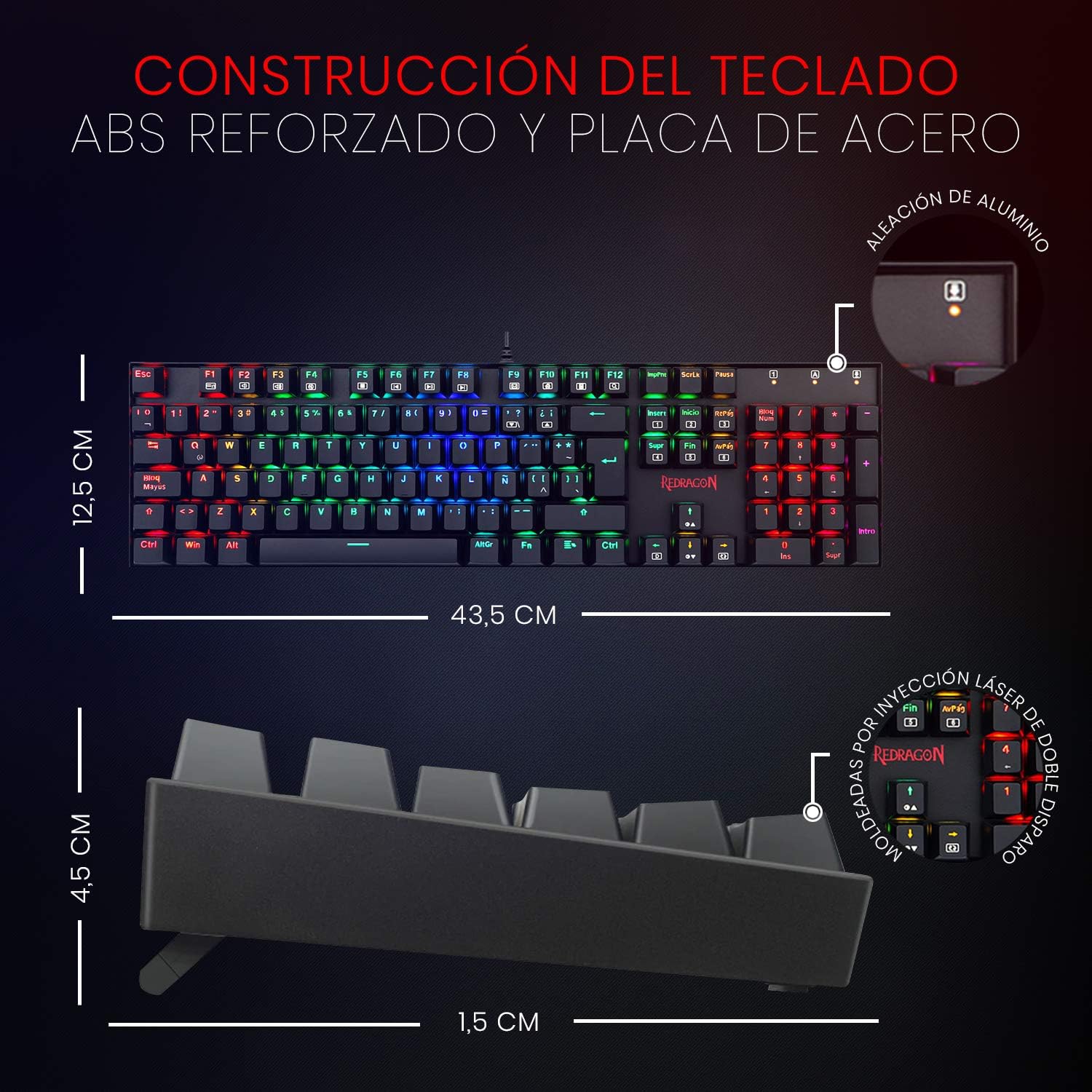 TECLADO MECÁNICO GAMER REDRAGON MITRA K551RGB-1 - K551RGB-1 - Imagen 3