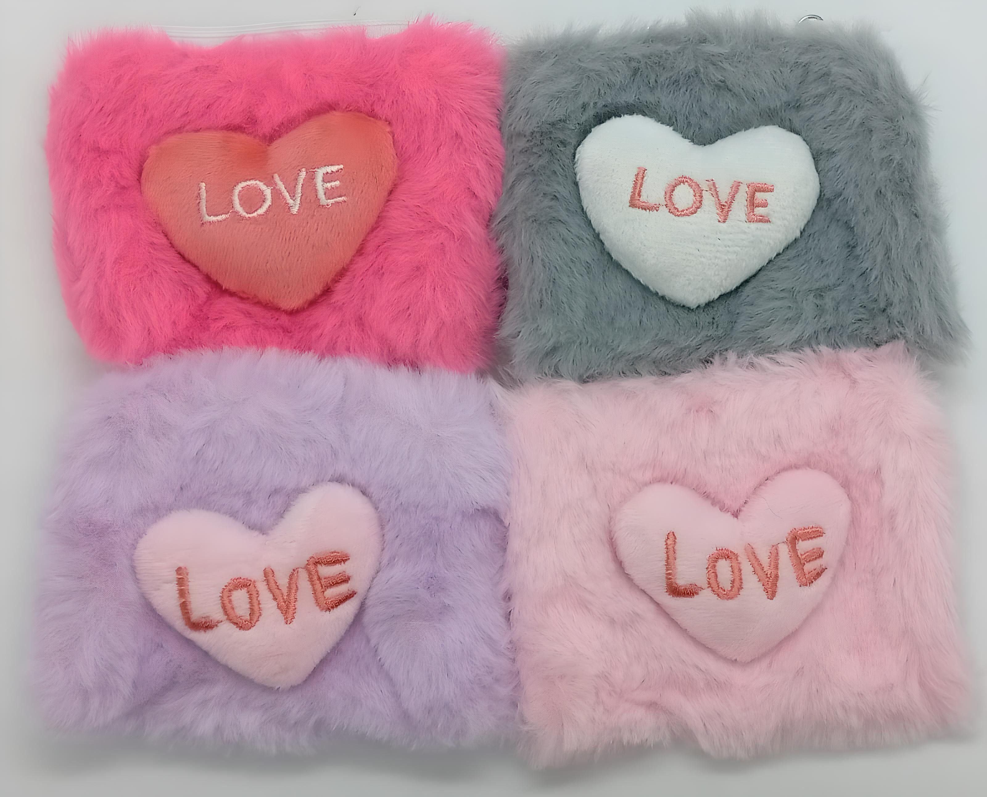 MONEDEROS DE PELUCHE CON CORAZÓN LOVE ZJ223385 - Imagen 2