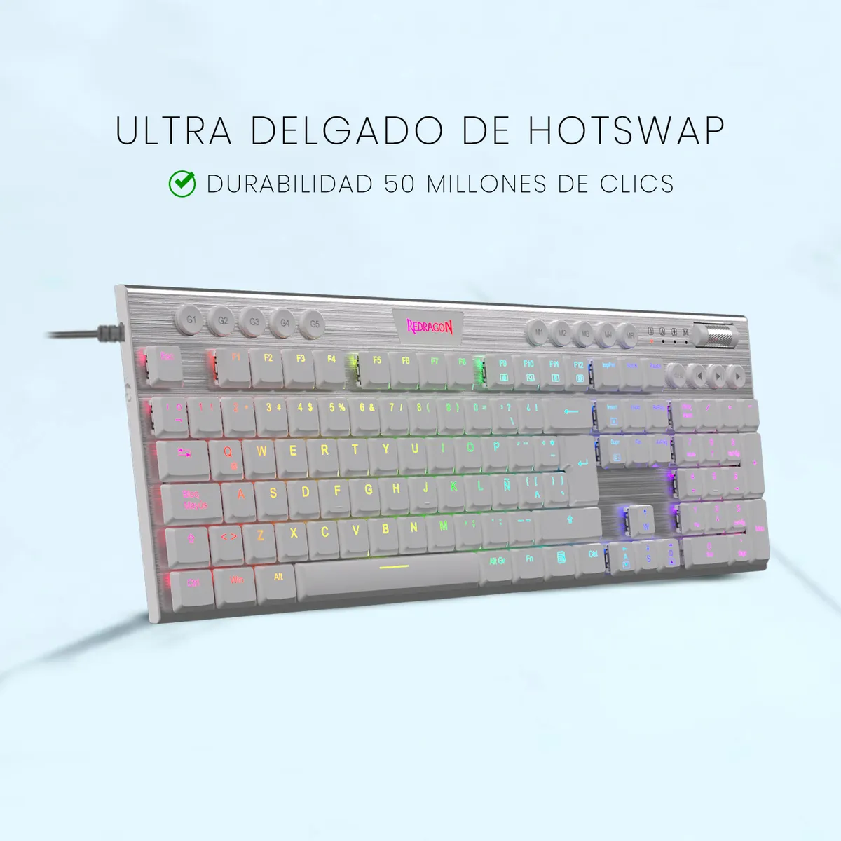 TECLADO MECÁNICO REDRAGON K619W-RGB - Imagen 3