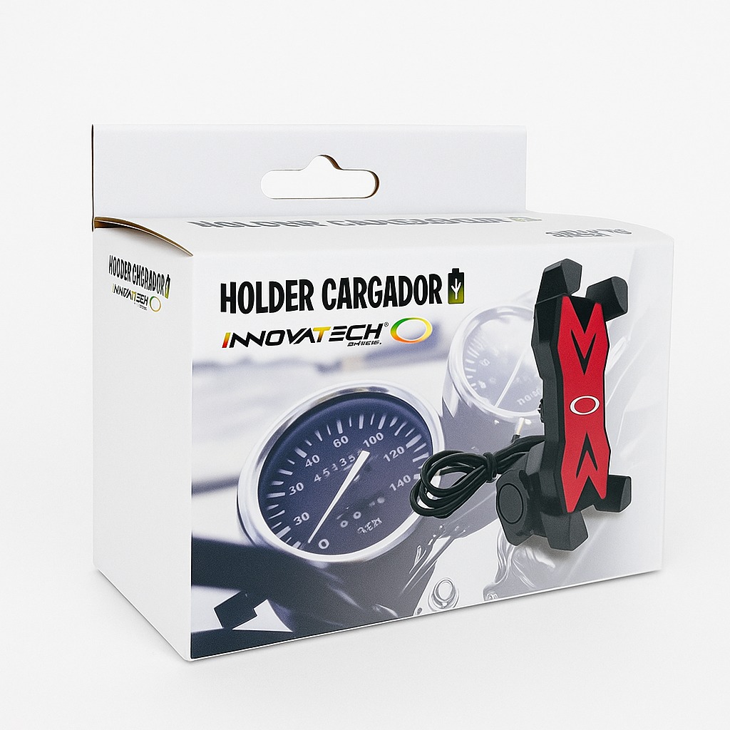 CARGADOR Y SOPORTE PARA LLEVAR TU CELULAR EN LA MOTO - 100042