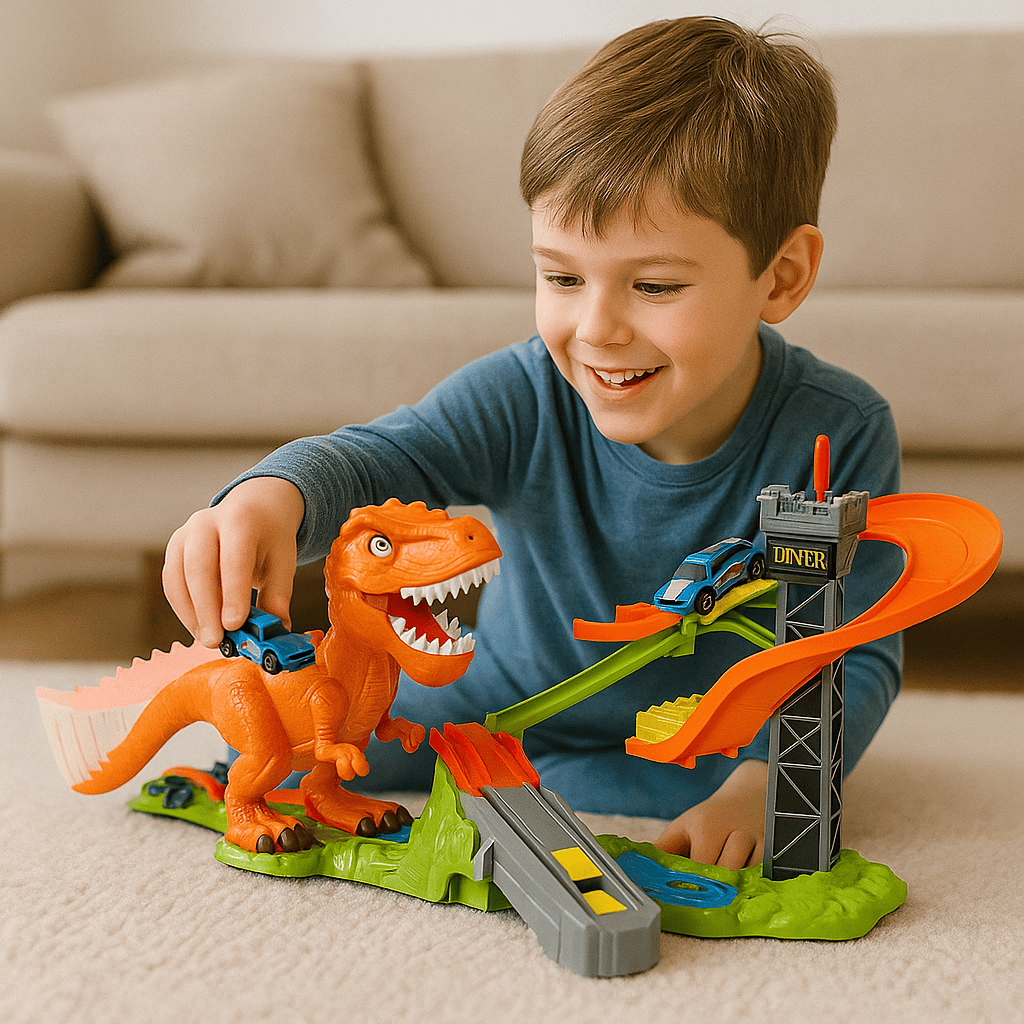 PISTA DE DINOSAURIO CON LANZADOR DE AUTOS 8899-91