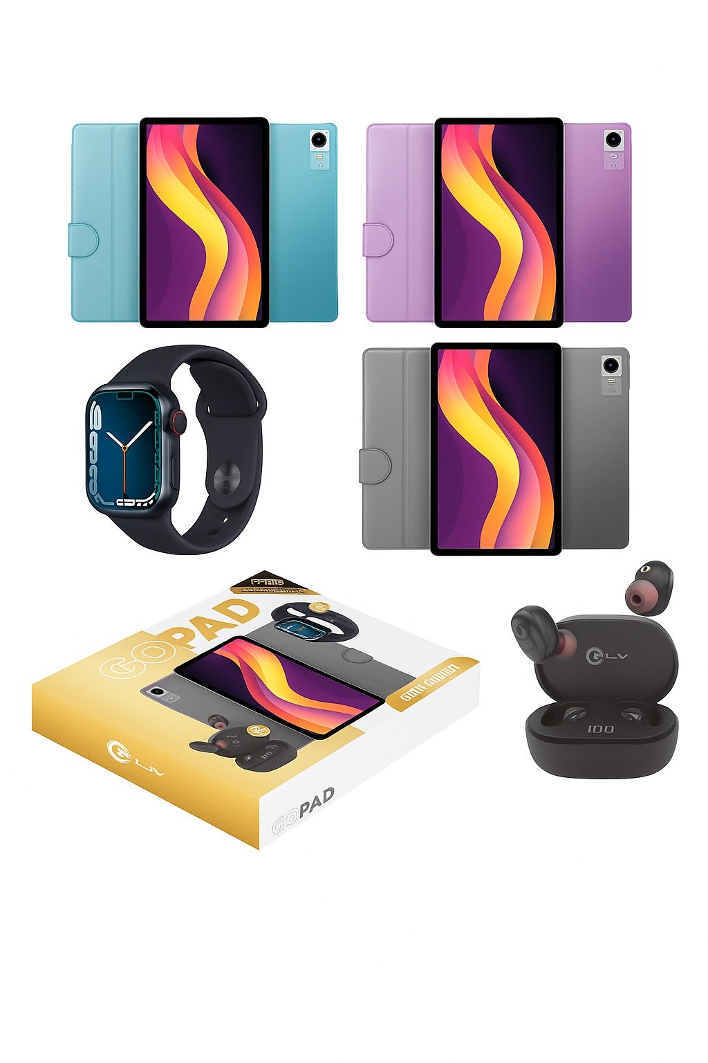 TABLETA GO PAD GOLD  COMBO AUDÍFONOS INALAMBRICOS + RELOJ INTELIGENTE - 10" 128GB - 4GB + 6GB -  GOPAD2024 04694