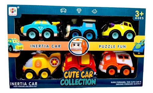 SET 6 CARRO TREN AMBULANCIA AVION BOMBEROS JUGUETE BJ669A - Imagen 3