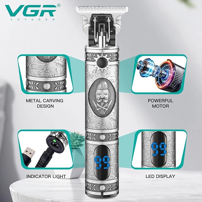 MÁQUINA DE CORTE HOMBRE VGR V-228 PLATEADA 1000066
