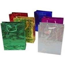 BOLSAS DE REGALO DISEÑOS HOLOGRAMAS METALIZADOS LARGE - 32CMSX26CMS - 85854