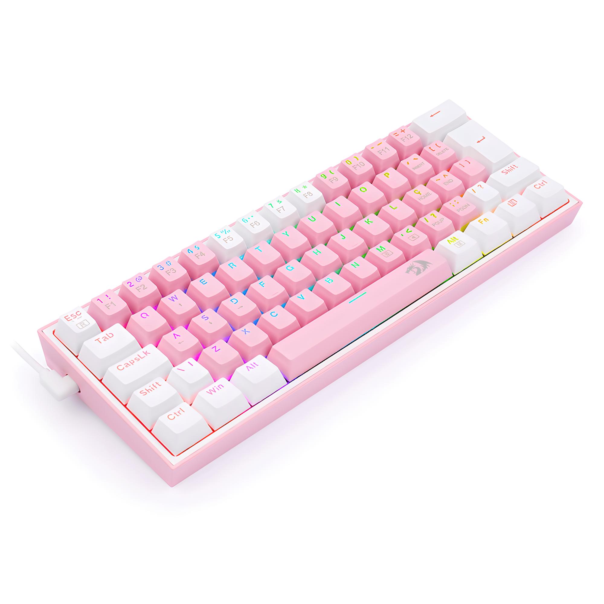 TECLADO MECÁNICO COMPACTO CON RETROILUMINACIÓN Y DISEÑO ROSA PASTEL K616-RGB PW-SP - WP-SP - Imagen 2