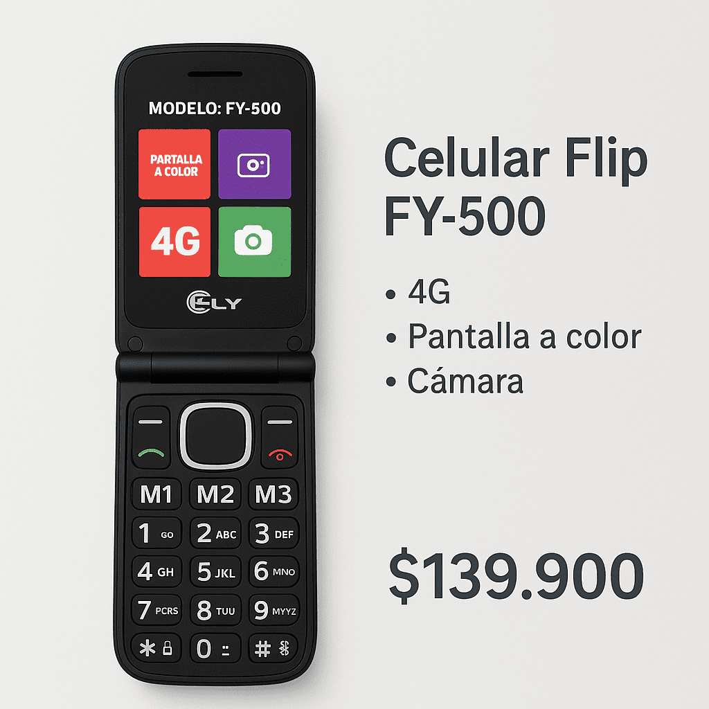 CELULAR ECONOMICO FLIP FY-500 4G - Imagen 3
