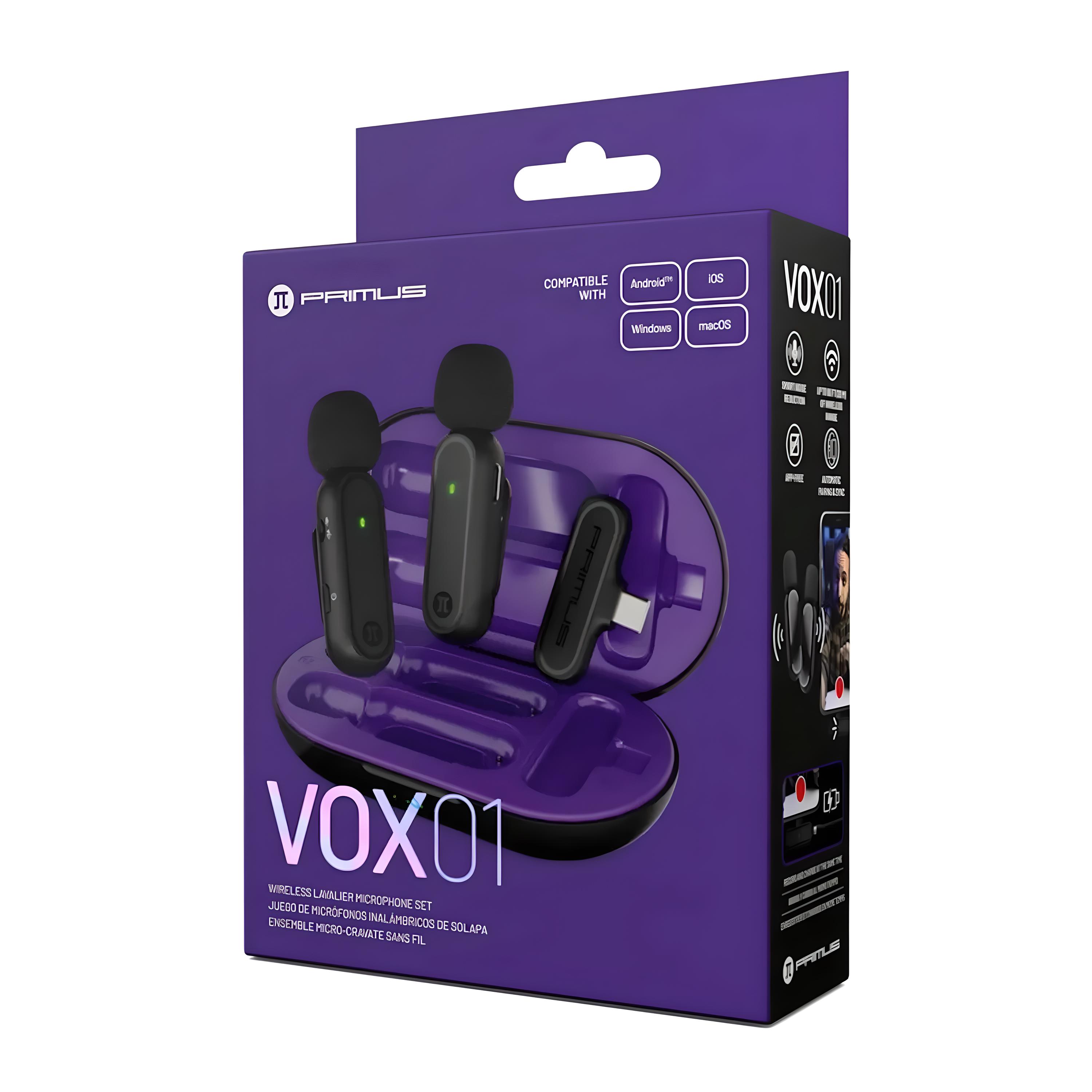 MICRÓFONOS INALÁMBRICOS DE SOLAPA PARA AUDIO NÍTIDO VOX01