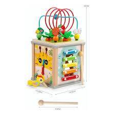 CUBO ACTIVIDADES SENSORIALES MONTESSORI PARA BEBE 7 EN 1 - MWDH-020 - Imagen 2