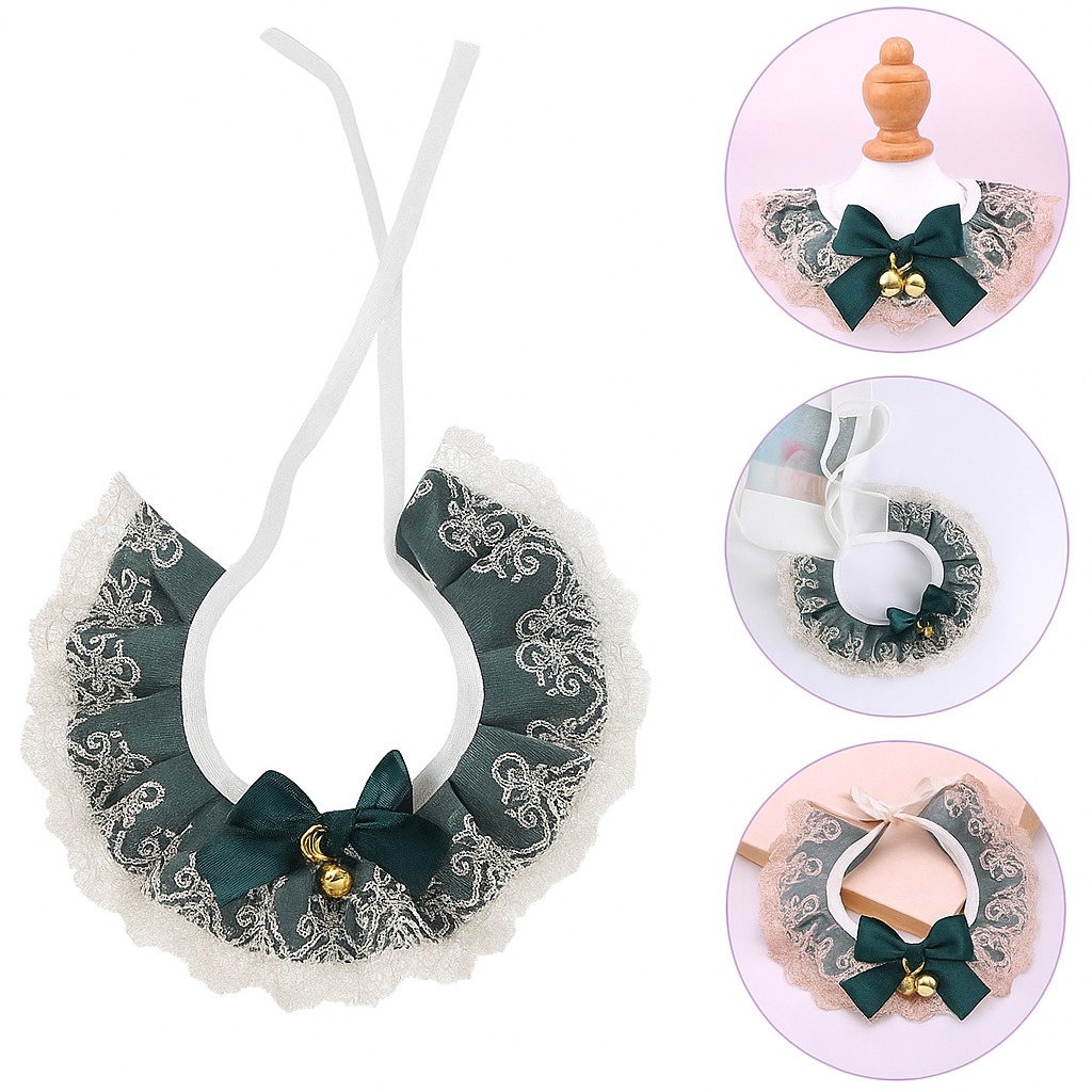 COLLAR MASCOTA CON MOÑO DE ENCAJE  -  ZJ232088