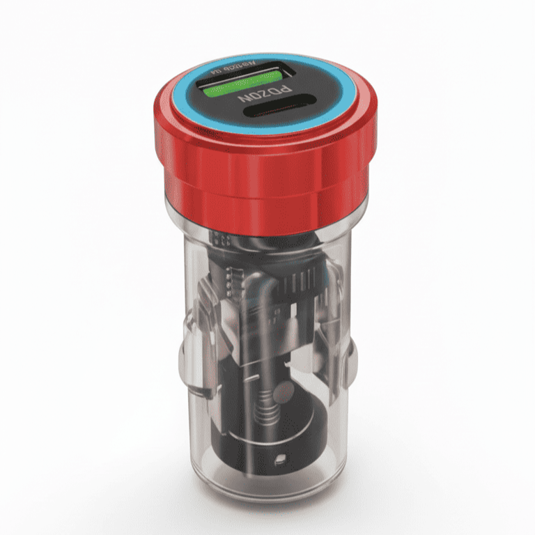 CARGADOR AUTO 20W DOBLE PUERTO USB-A   SUB-C   -  P-60 - Imagen 3