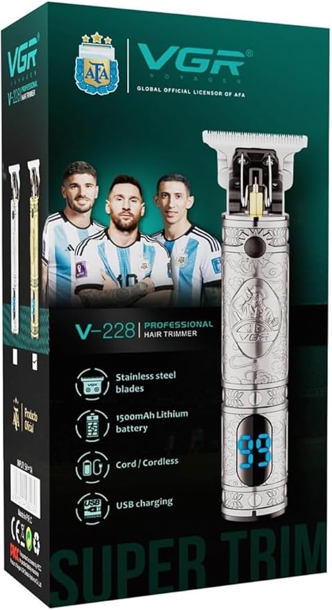 MÁQUINA DE CORTE HOMBRE VGR V-228 PLATEADA 1000066 - Imagen 2