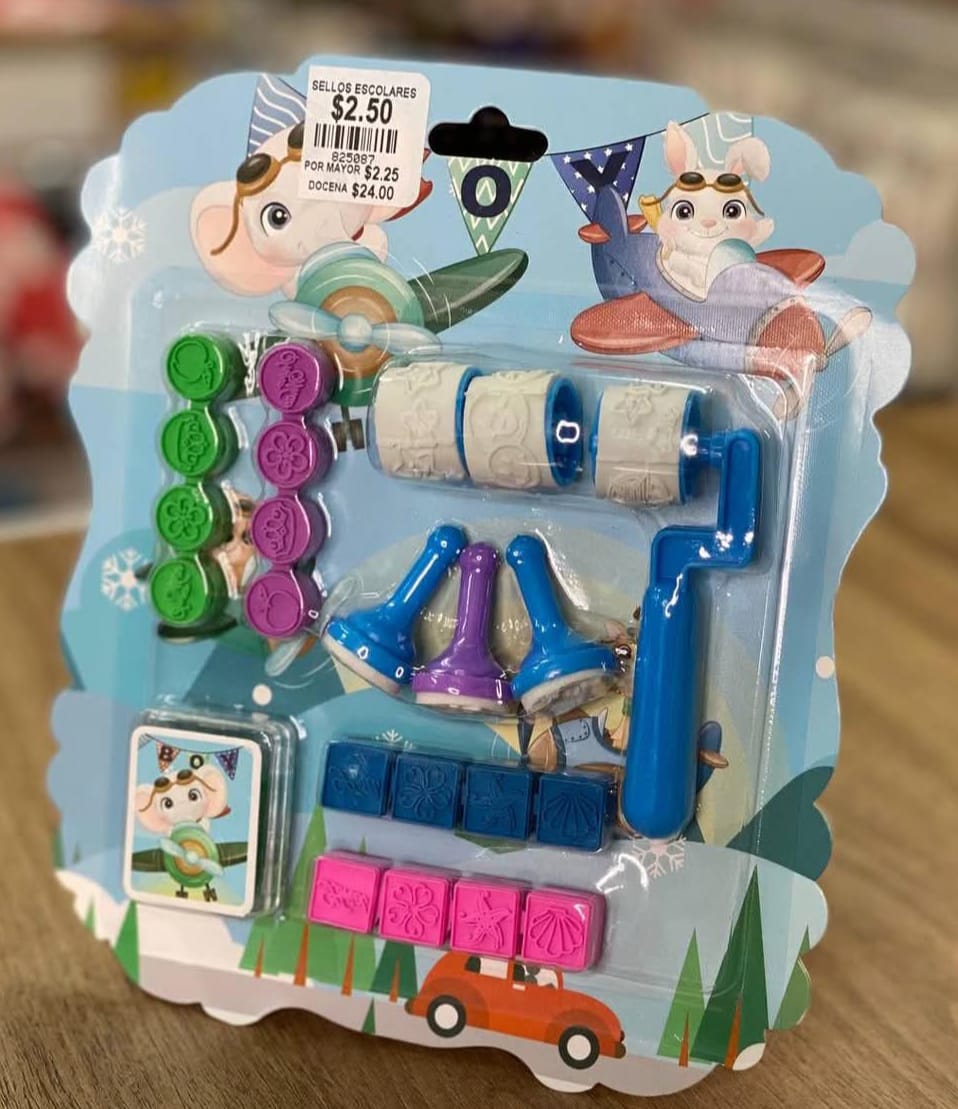 SET SELLOS ESTAMPAR NIÑOS - JM-1267