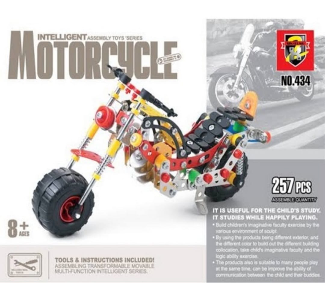 JUEGO ENSAMBLE DE 257 PIEZAS METALICAS MOTOCICLETA 434