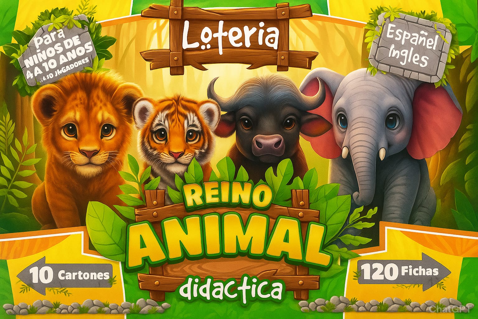 LOTERÍA REINO ANIMAL ESPAÑOL E INGLES 872223577