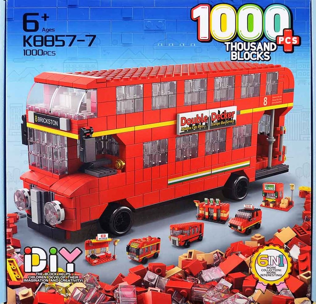 BUS 2 PISOS  DE BLOQUES DE CONSTRUCCIÓN 1000 PIEZAS  - K8857-7 - Imagen 3