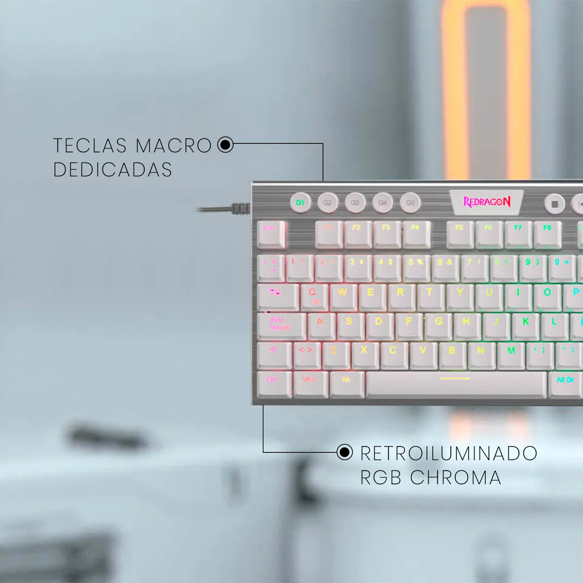 TECLADO MECÁNICO REDRAGON K619W-RGB - Imagen 5
