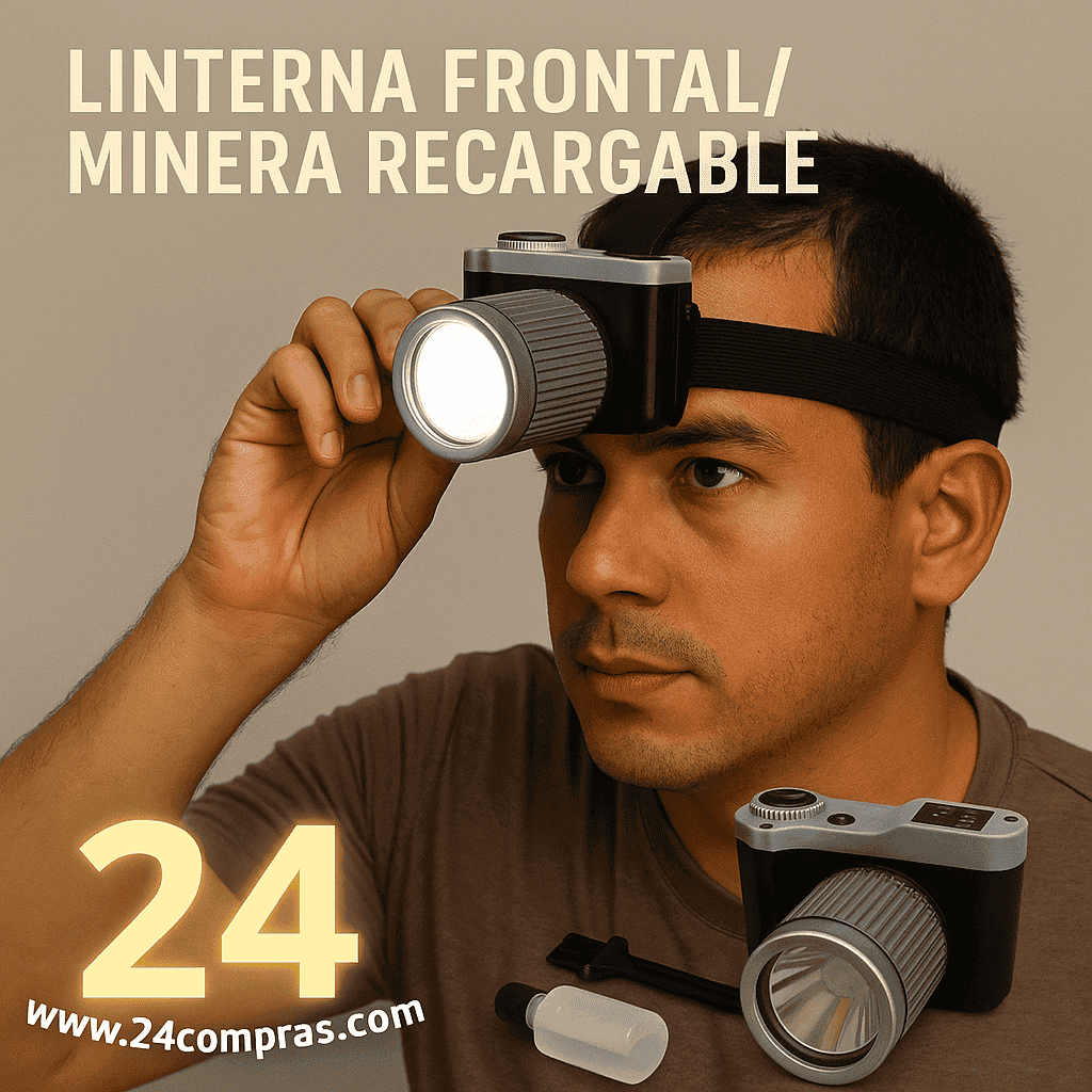 LINTERNA MINERA FRONTAL RECARGABLE WH-818 - 1000016
