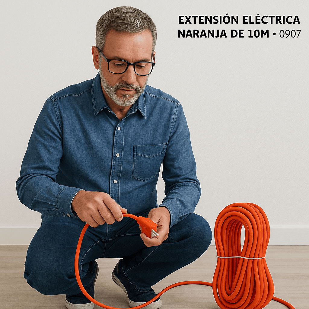 EXTENSIÓN ELÉCTRICA NARANJA DE 10M - 0907 - Imagen 2