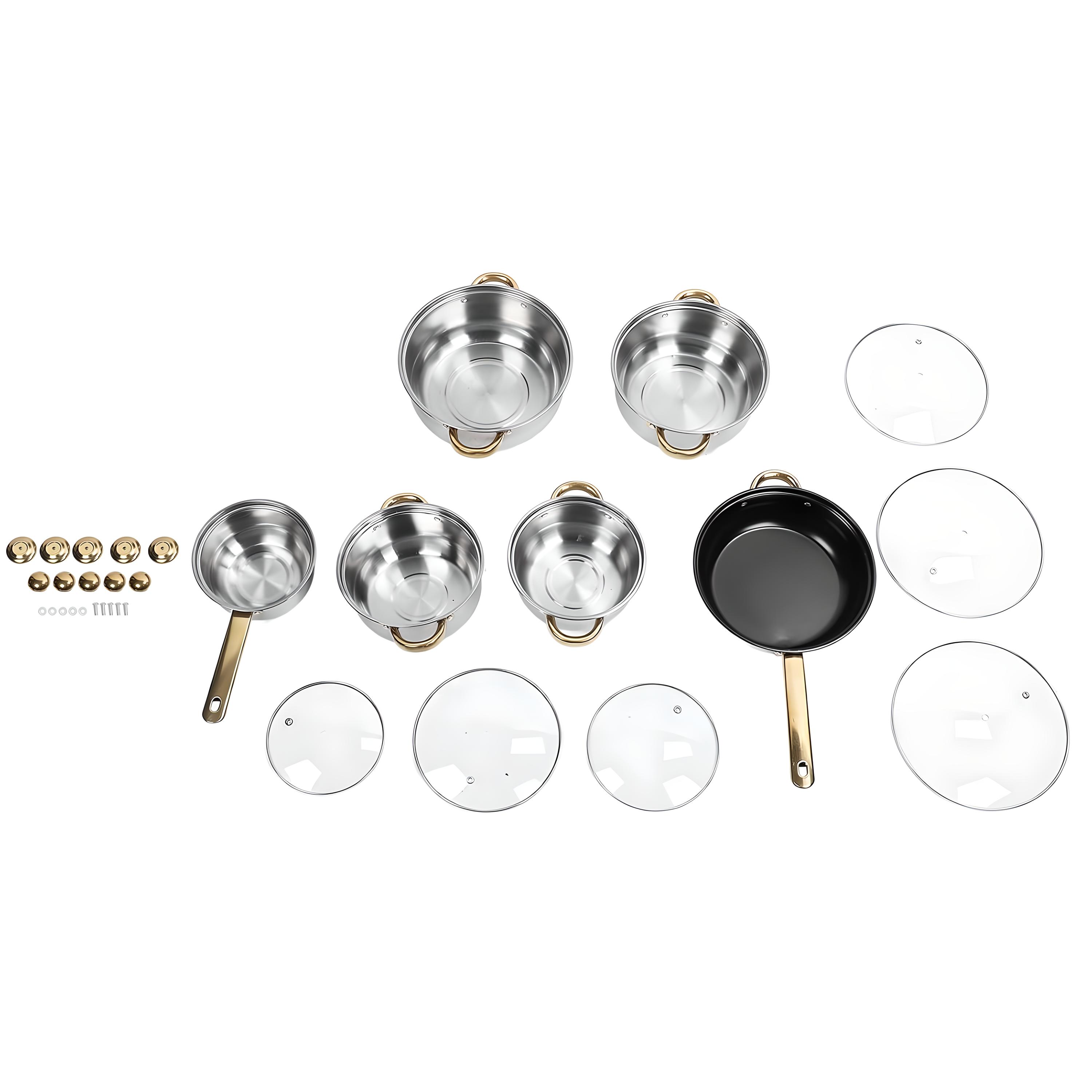 SET DE OLLAS Y SARTÉN DE ACERO UNIKA HOME - EB-8013 1000169 - Imagen 2