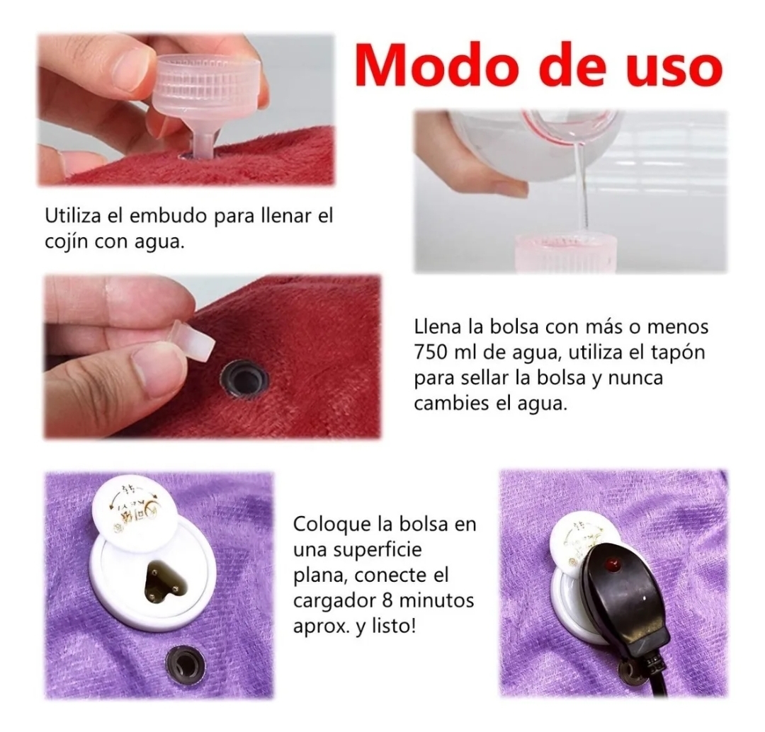 BOLSAS DE AGUA CALIENTE RECARGABLE ZJ232532-524-522 - Imagen 5