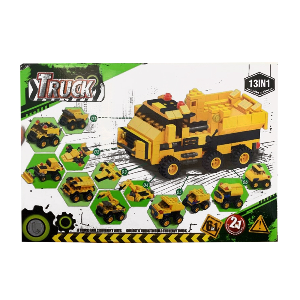 SET DE BLOQUE DE CONSTRUCCIÓN EN FORMA DE CAMIÓN DE OBRAS SM2508 - Imagen 2