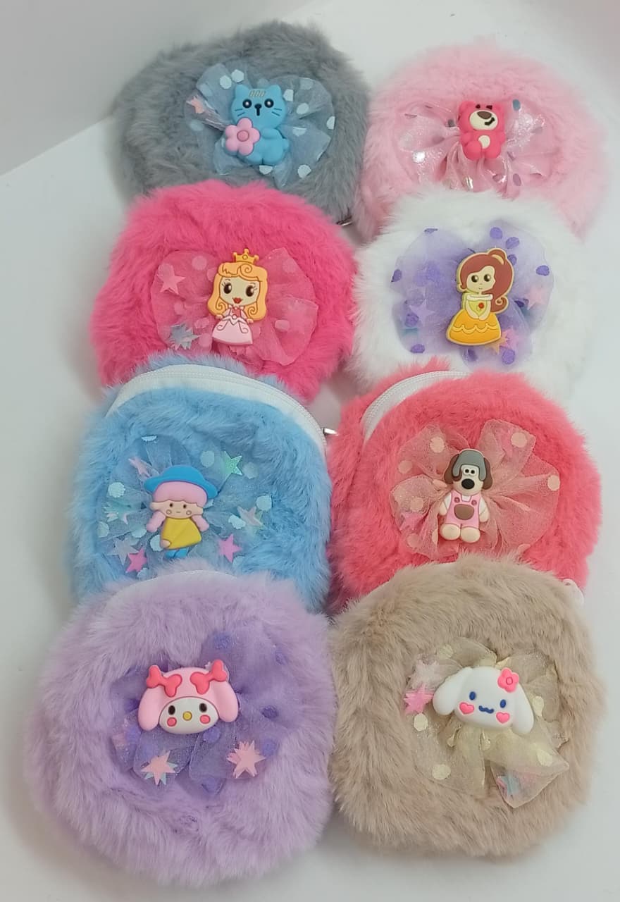 MONEDEROS DE PELUCHE CON FIGURAS DECORATIVAS ZJ223389