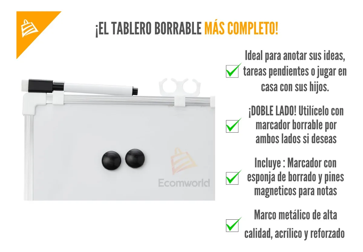 TABLERO BORRABLE METALICO IMANES 20X30CM ZJ231271 - Imagen 3