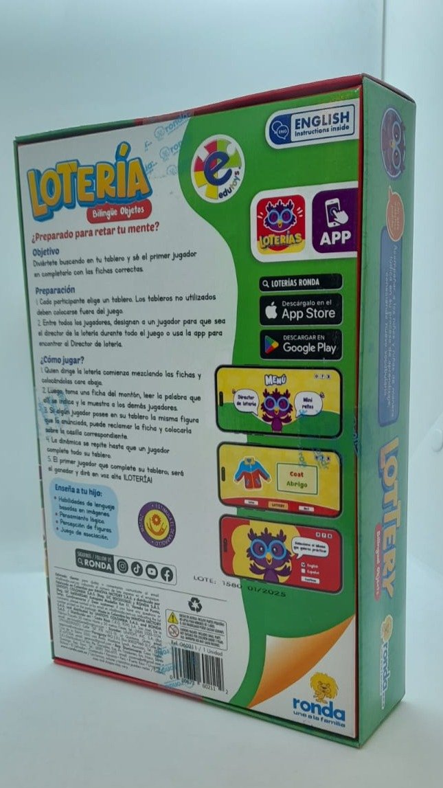 LOTERÍA BILINGÜE OBJETOS 060211 - Imagen 2