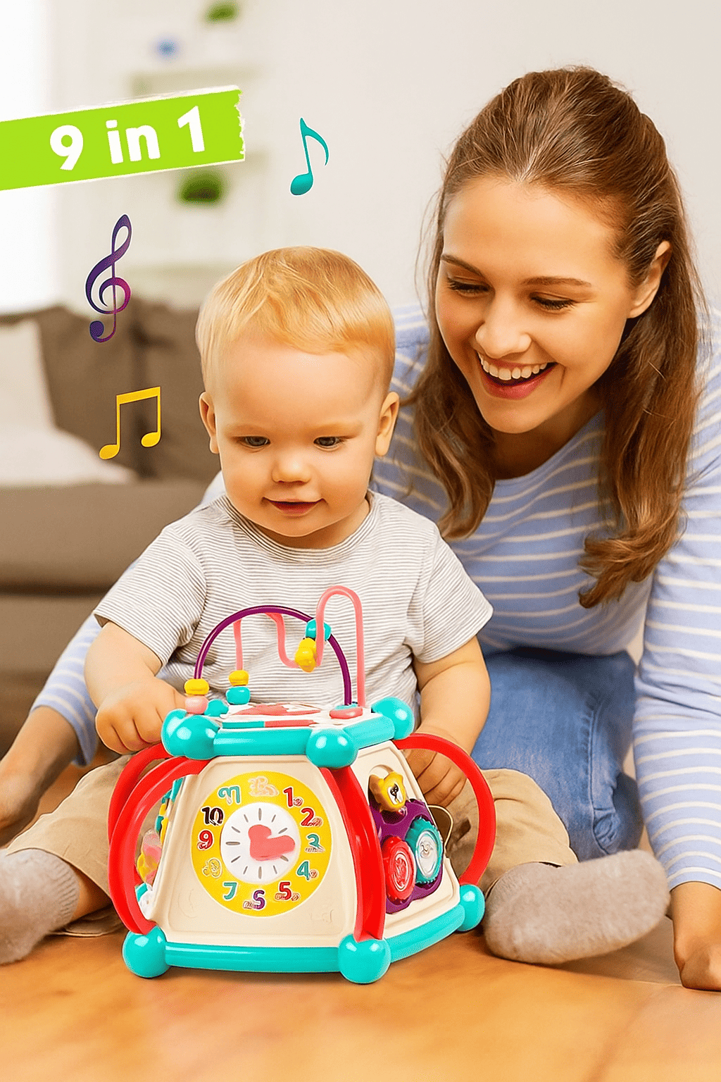 CUBO DE ACTIVIDADES EDUCATIVO 9 EN 1 PARA BEBÉS 648A-53