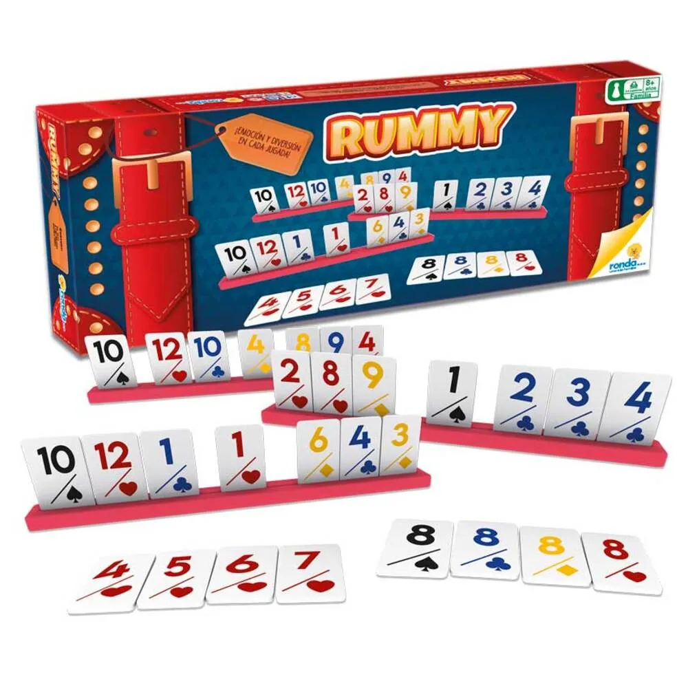 JUEGO RUMMY RONDA 106 FICHAS DE CARTON 050611